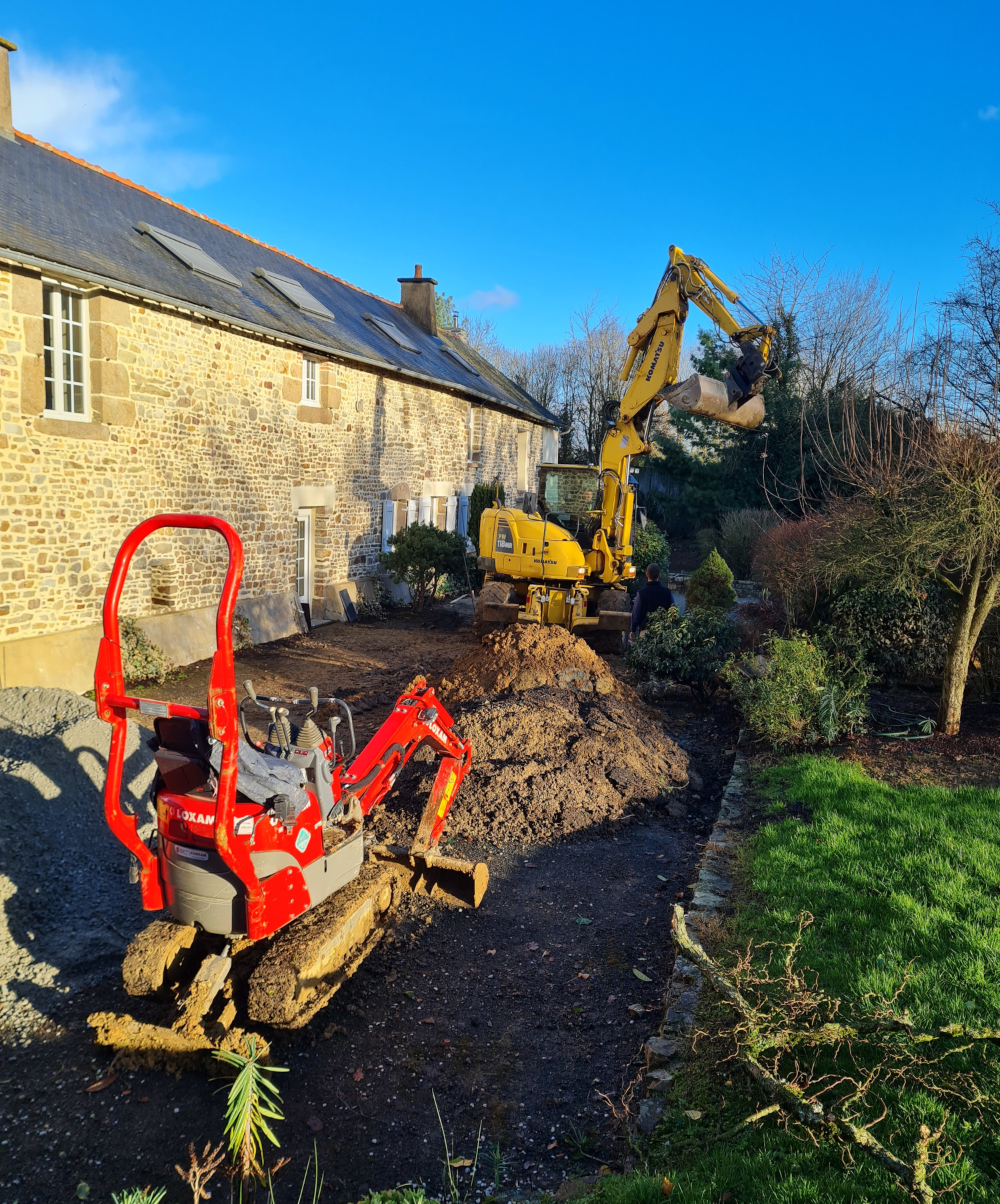 Chantier de terrasse près de Rennes